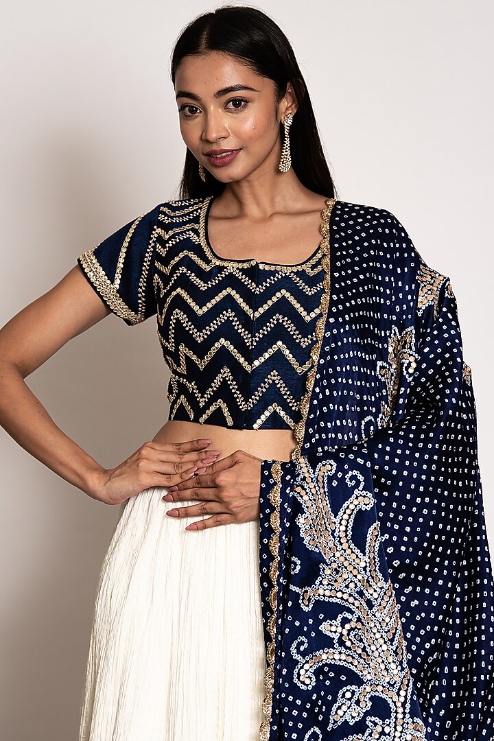 Ivory Silk Wedding Lehenga Set by Siddhartha Daga at Pernia's Pop Up Shop