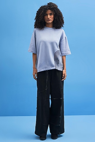 Black Cotton Trousers by SIDDHANT AGRAWAL