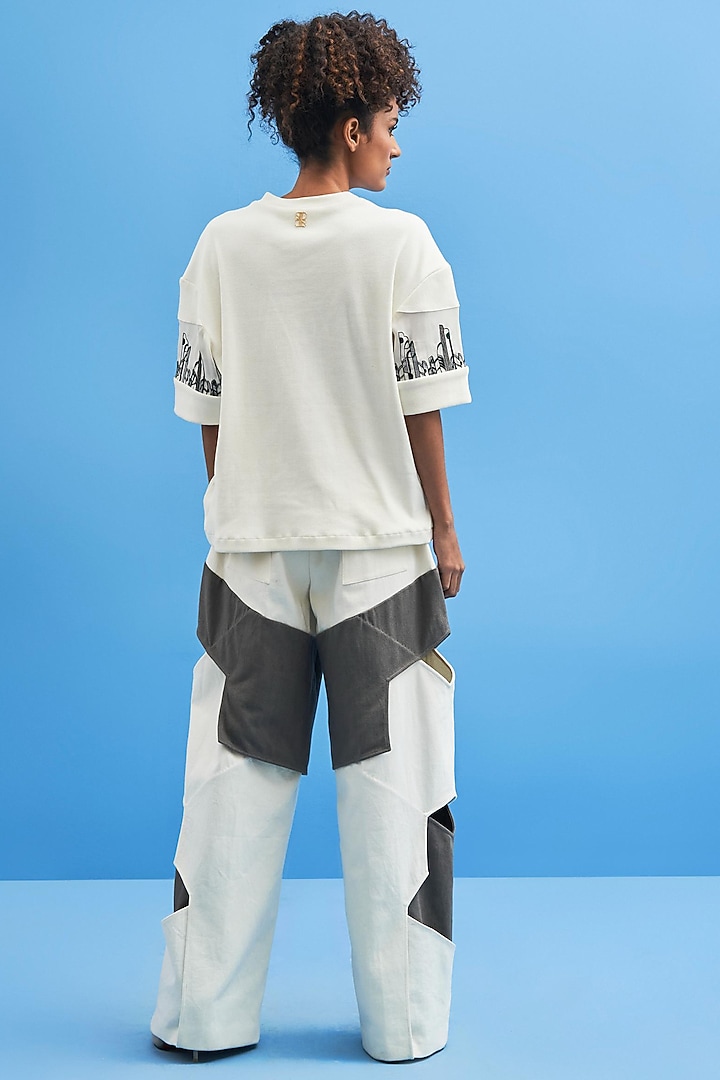 White Cotton Layered Trousers by SIDDHANT AGRAWAL at Pernia's Pop Up Shop
