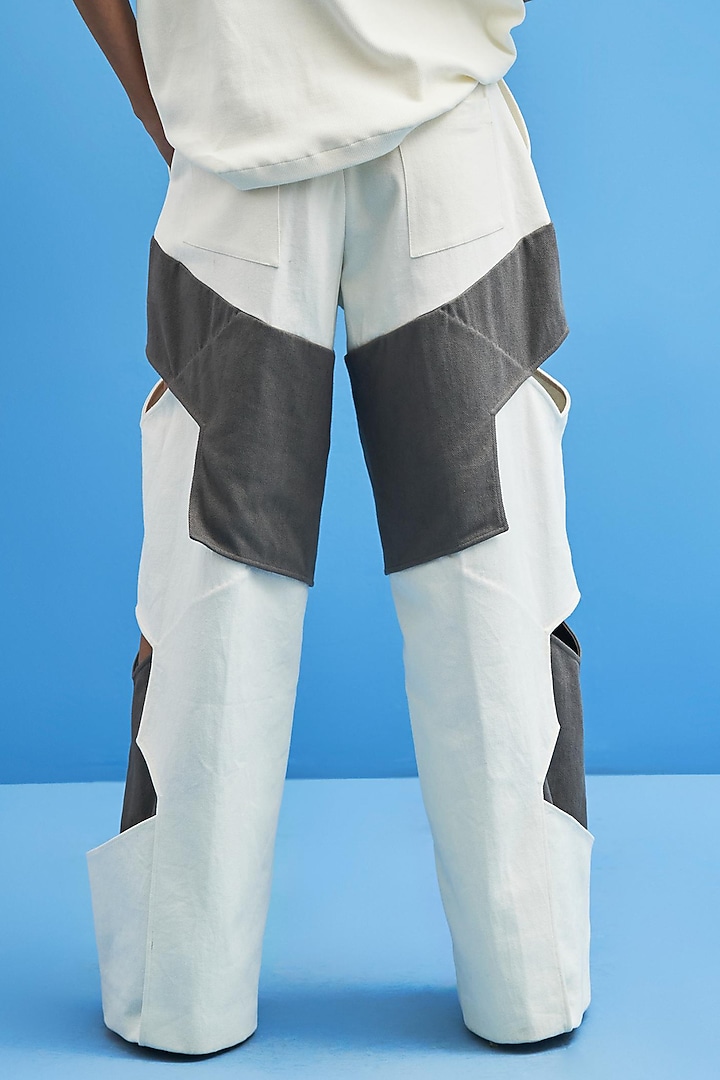 White Cotton Layered Trousers by SIDDHANT AGRAWAL at Pernia's Pop Up Shop