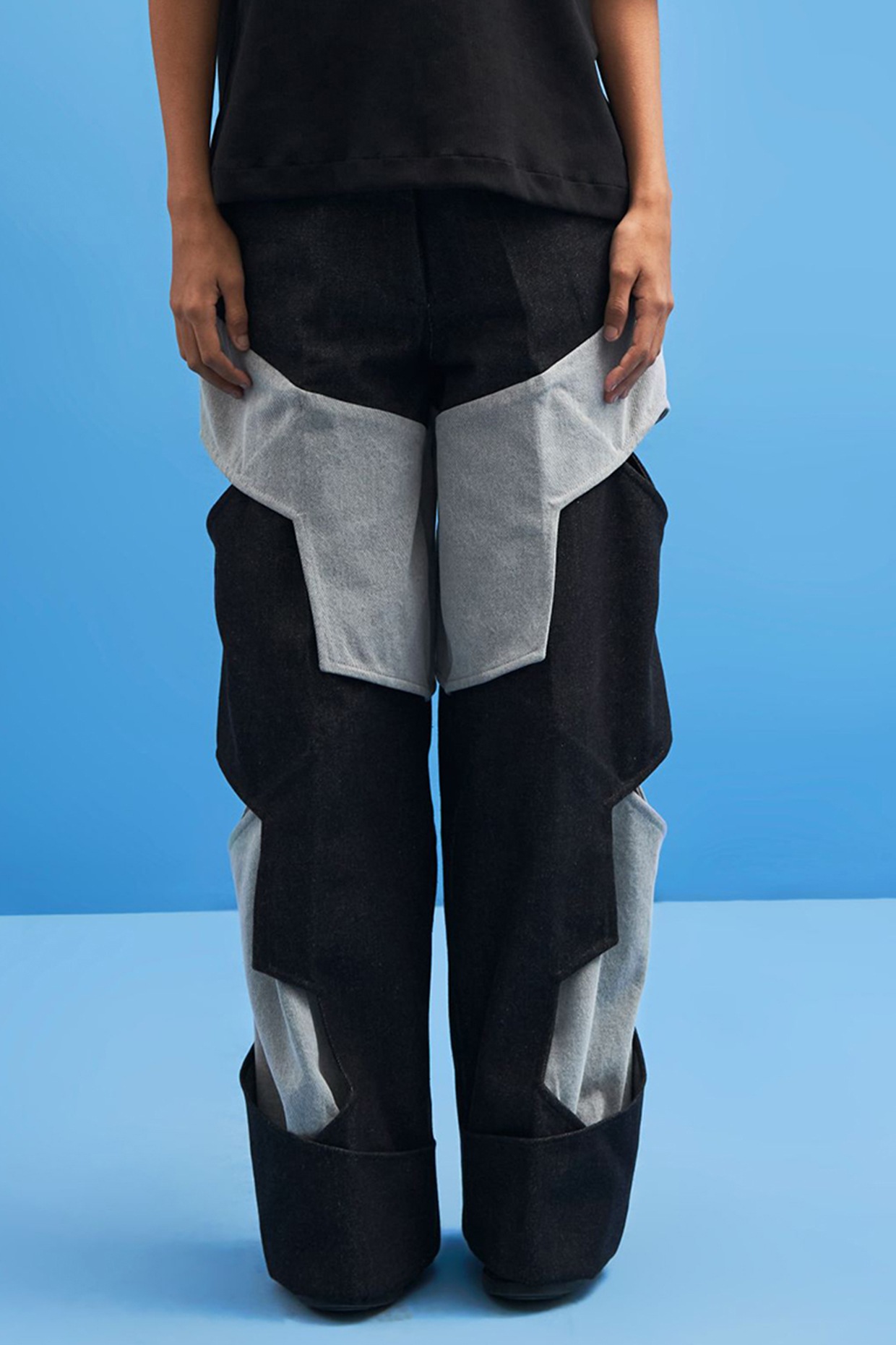 Double Layered Ivory Trousers with Split by Kaleidoscope | Look Again