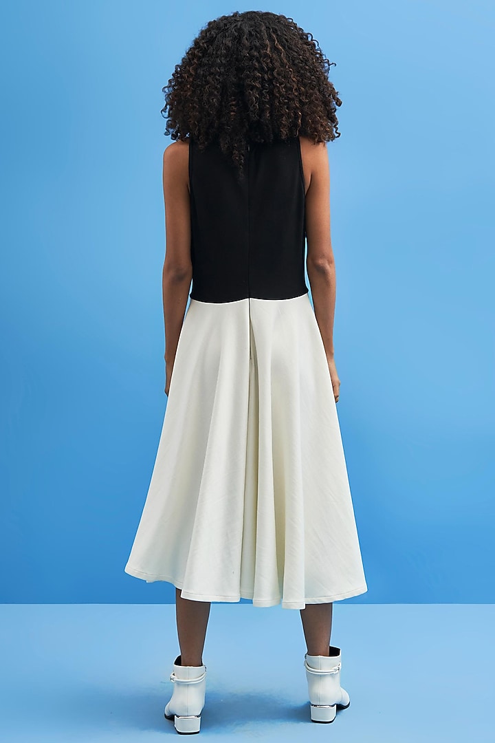 Black & White Ombre Hand Embroidered Vacation Dress by SIDDHANT AGRAWAL at Pernia's Pop Up Shop