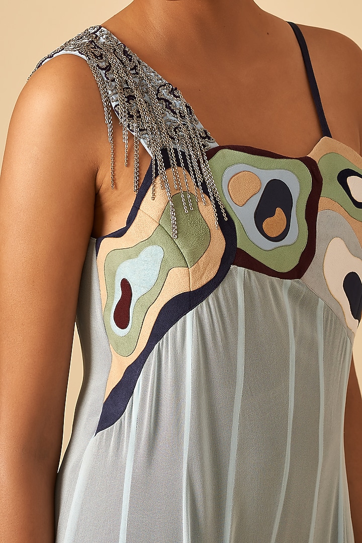 Baby Blue Embroidered Jumpsuit by SIDDHANT AGRAWAL at Pernia's Pop Up Shop