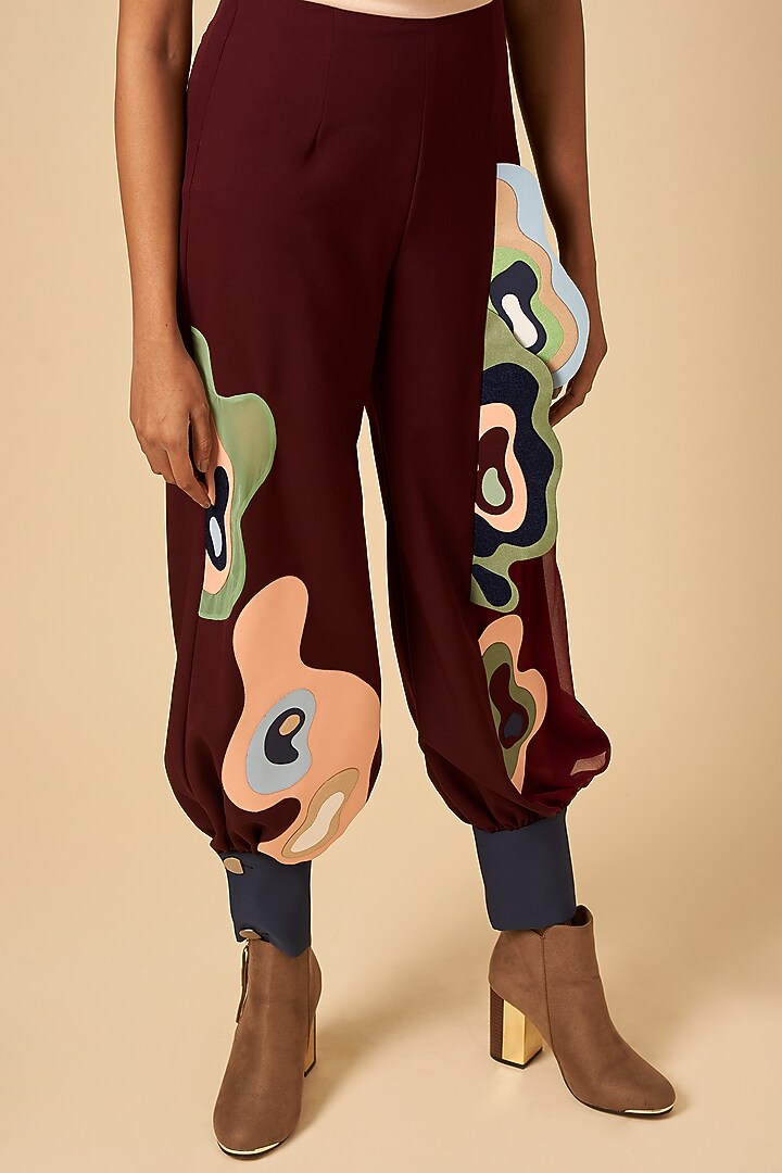 Maroon Embroidered Jumpsuit by SIDDHANT AGRAWAL at Pernia's Pop Up Shop
