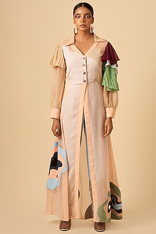 Baby Pink Embroidered Shirt Dress by SIDDHANT AGRAWAL