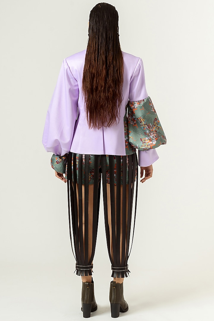 Lilac & Hedge Green Printed Blazer by SIDDHANT AGRAWAL at Pernia's Pop Up Shop
