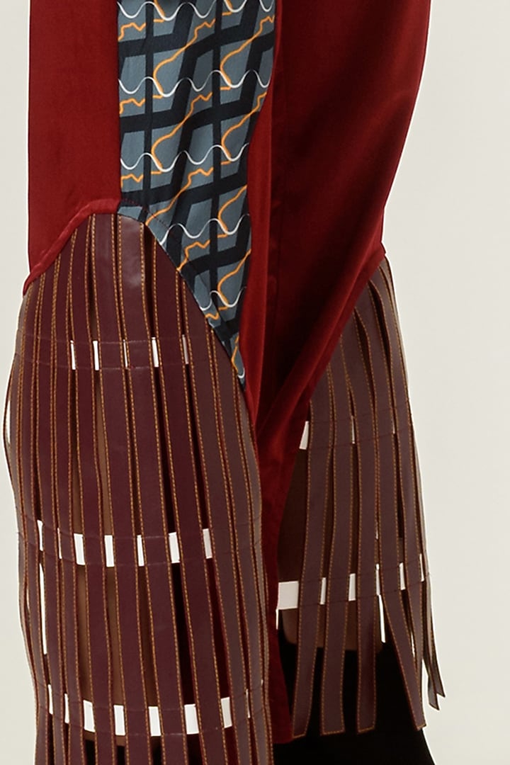 Cayenne Red Printed Strappy Trousers by SIDDHANT AGRAWAL at Pernia's Pop Up Shop