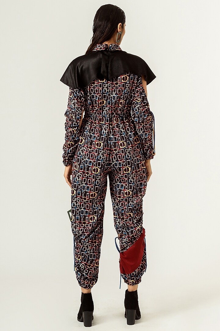 Black Printed Jumpsuit by SIDDHANT AGRAWAL at Pernia's Pop Up Shop