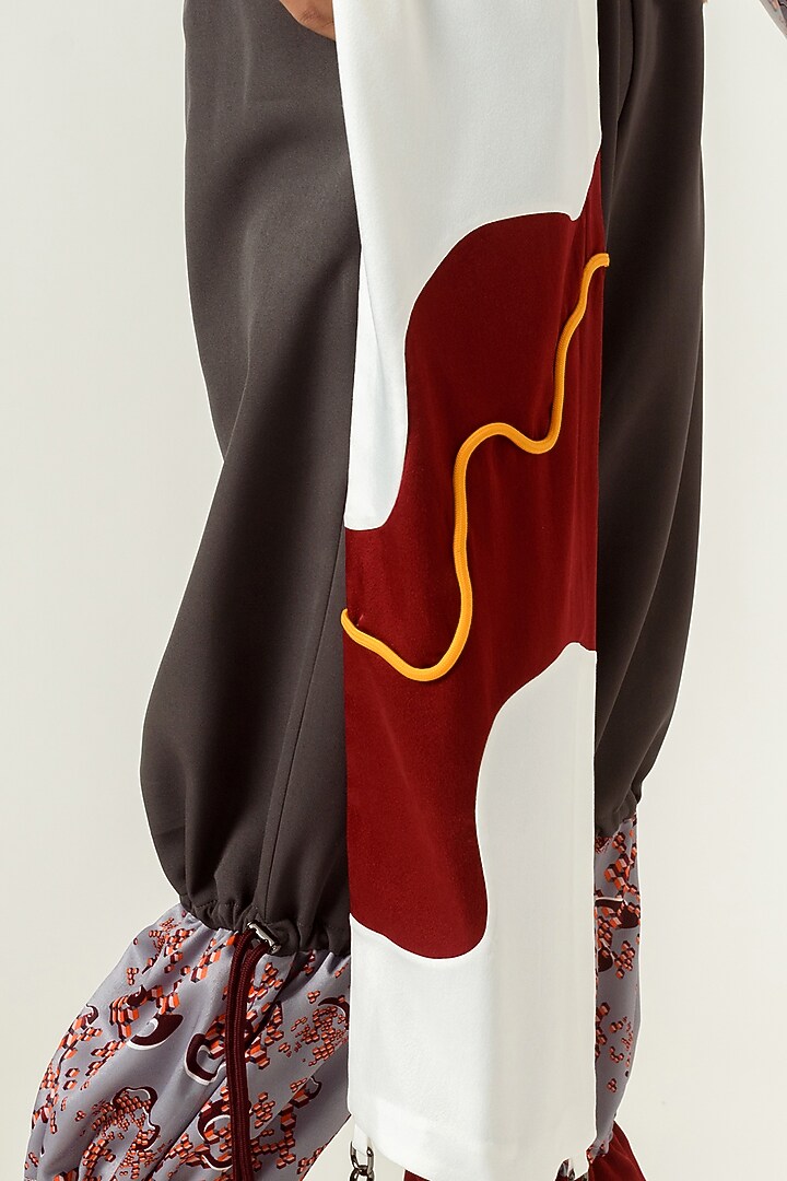 Taupe & Lilac Grey Printed Trousers by SIDDHANT AGRAWAL at Pernia's Pop Up Shop