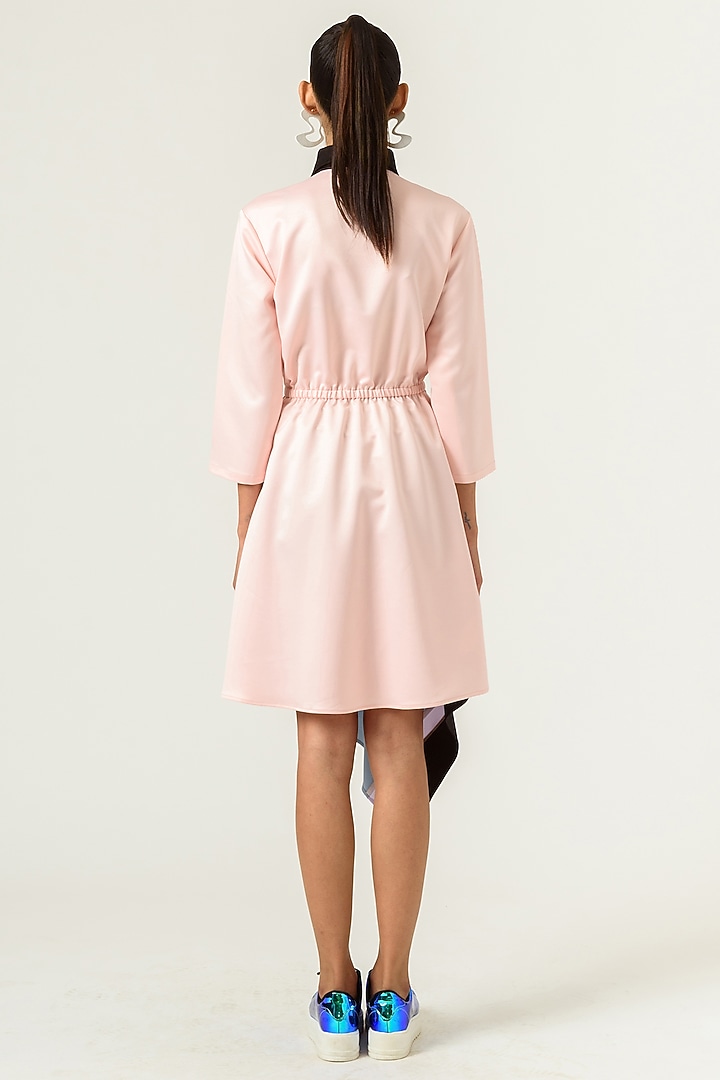 Peach & Oxygen Blue High-Low Summer Dress by SIDDHANT AGRAWAL at Pernia's Pop Up Shop