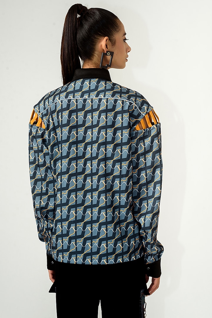 Ice Blue Printed Shirt by SIDDHANT AGRAWAL at Pernia's Pop Up Shop
