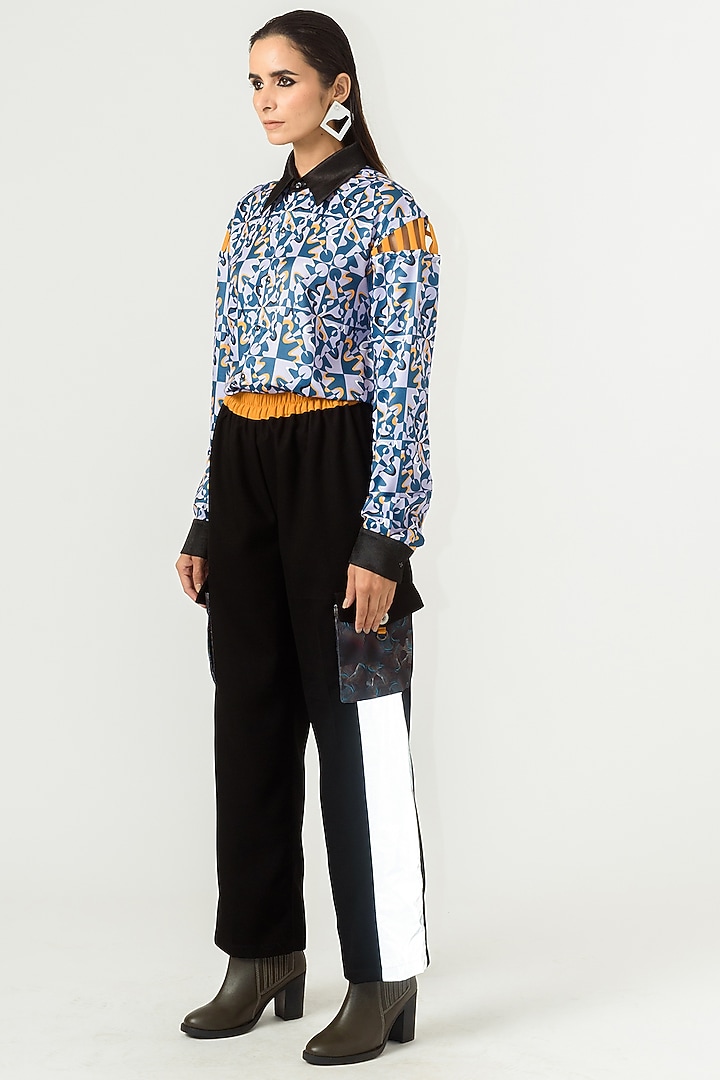 Lilac & Deep Turquoise Printed Shirt by SIDDHANT AGRAWAL at Pernia's Pop Up Shop