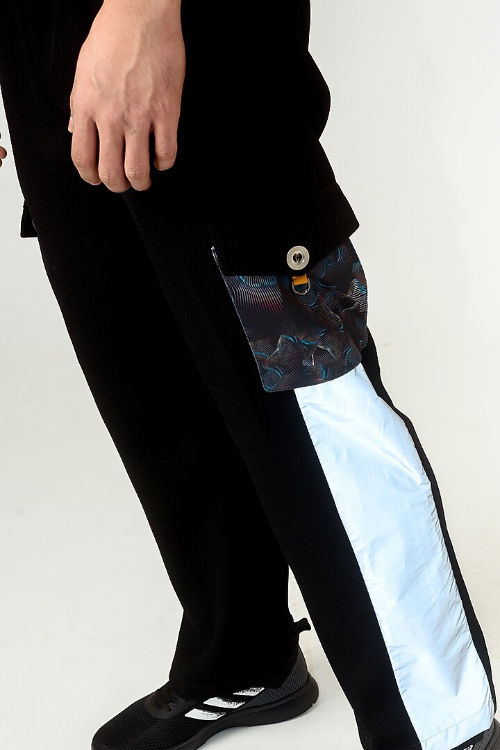Black Printed Trousers by SIDDHANT AGRAWAL at Pernia's Pop Up Shop