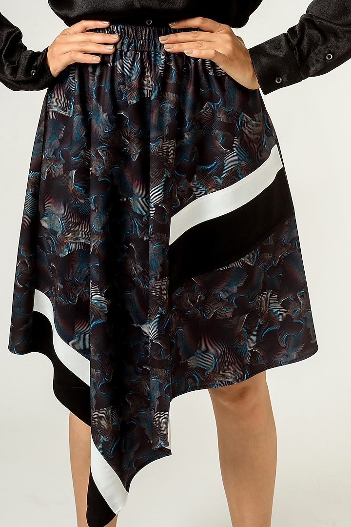Black Printed Skirt by SIDDHANT AGRAWAL at Pernia's Pop Up Shop