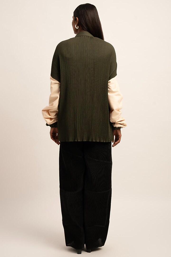Olive Green Suiting & Terry Cotton Jumper by SIDDHANT AGRAWAL at Pernia's Pop Up Shop