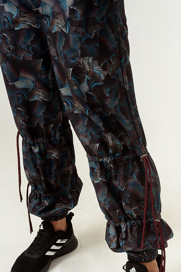 Black Printed Cargo Trousers by Siddhant Agrawal Men at Pernia's Pop Up Shop