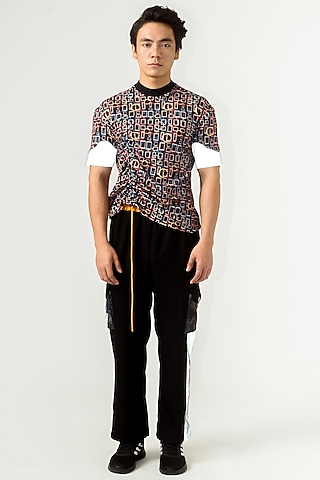 Black Printed T-Shirt by Siddhant Agrawal Men