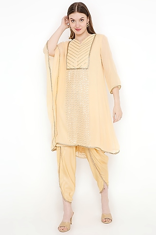 Yellow Gota Embellished Kurta Set by Sierra The Label