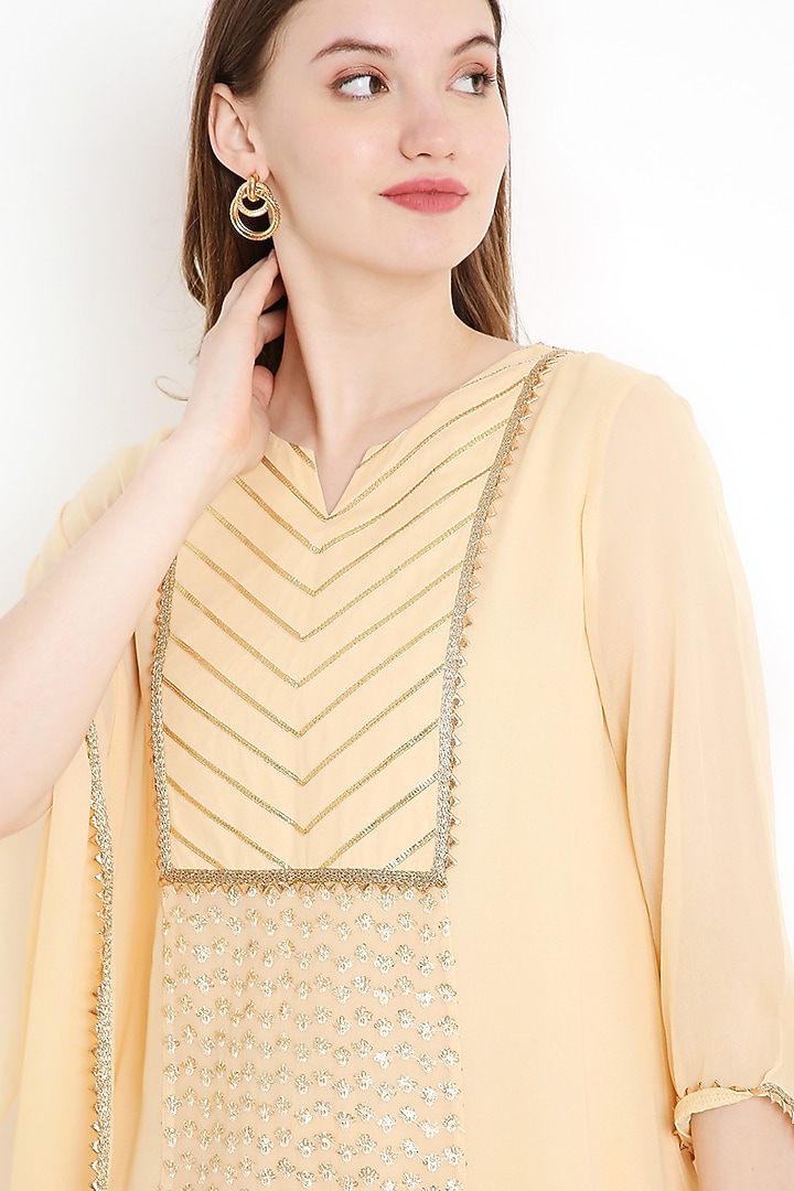 Yellow Gota Embellished Kurta Set by Sierra The Label at Pernia's Pop Up Shop
