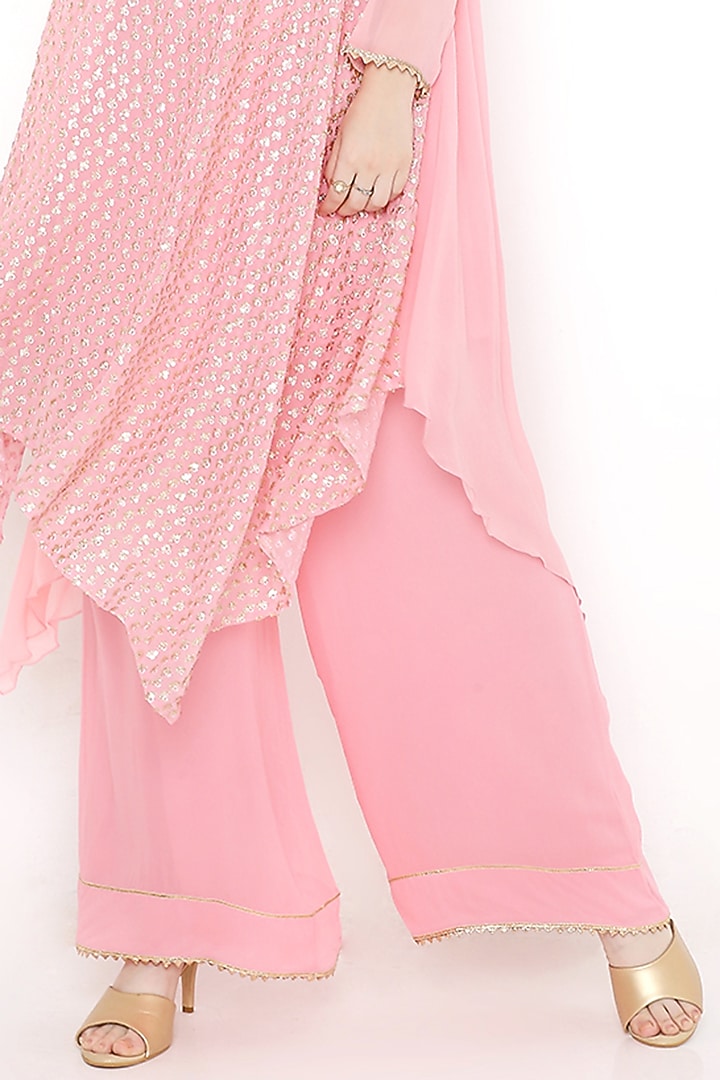 Pink Embellished Flared Kurta Set by Sierra The Label at Pernia's Pop Up Shop