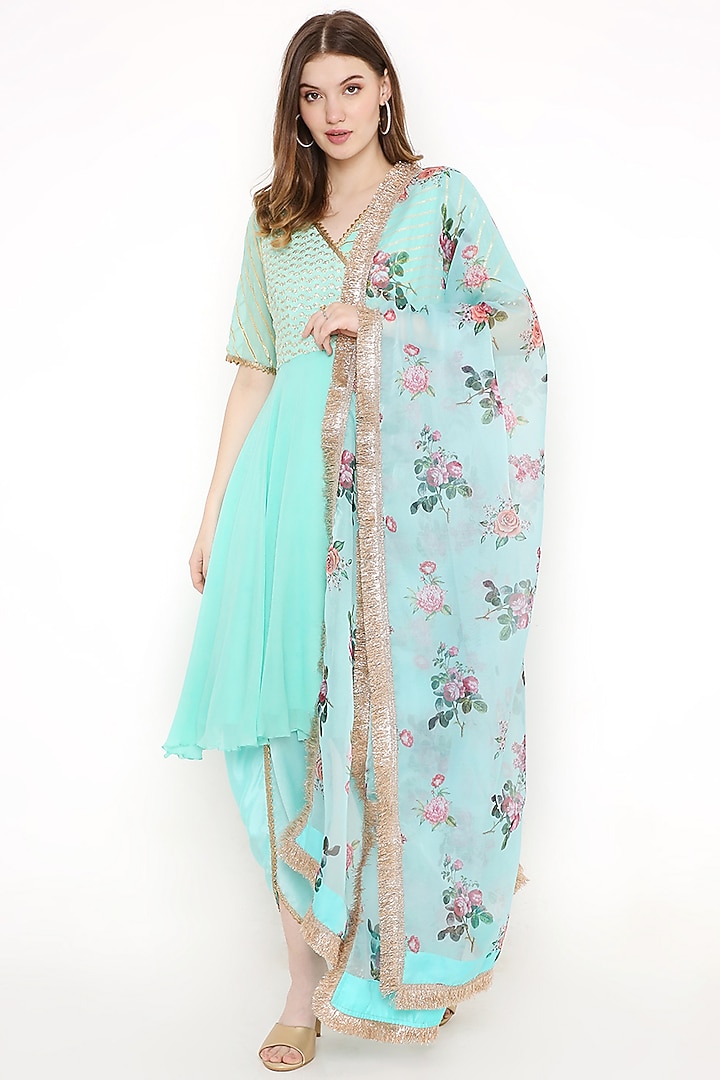 Blue Embellished Kurta Set by Sierra The Label at Pernia's Pop Up Shop