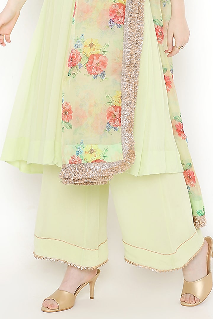 Light Green Georgette Kurta Set by Sierra The Label at Pernia's Pop Up Shop