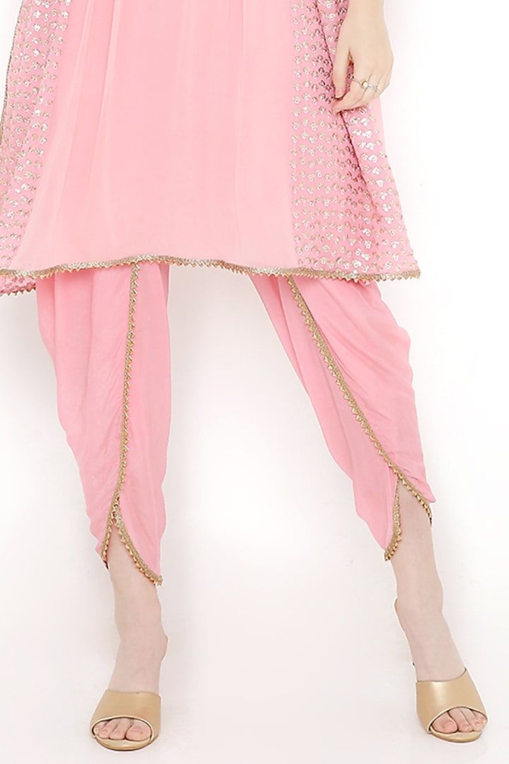 Pink Georgette Embellished Kaftan Set by Sierra The Label at Pernia's Pop Up Shop