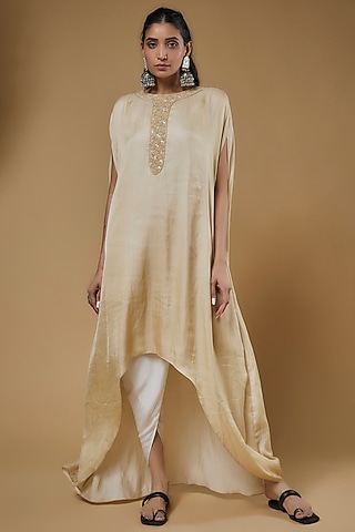 White Silk Dhoti Set by Sierra The Label