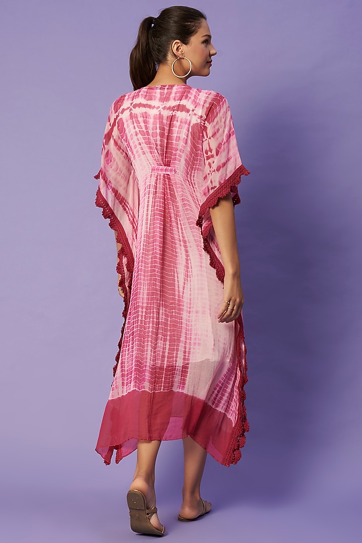 Pink Shibori Printed Kaftan by Sierra The Label at Pernia's Pop Up Shop