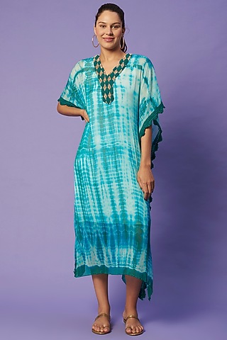 Blue Shibori Tie-Dyed Kaftan  by Sierra The Label