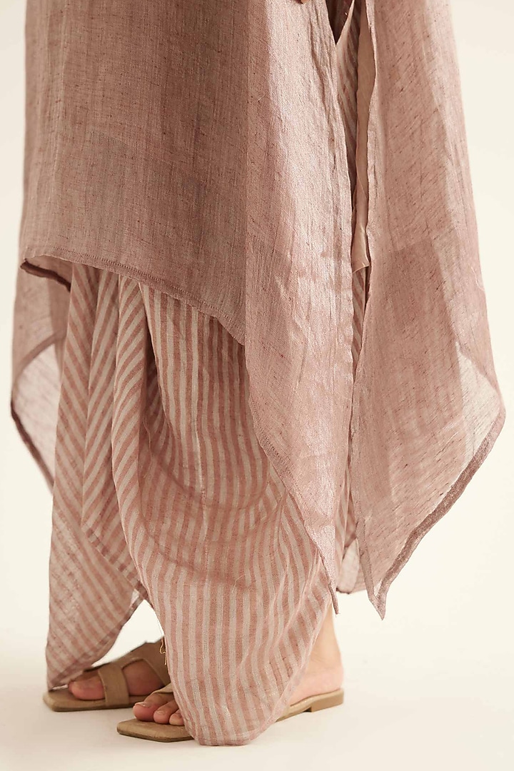 Pink Tissue Linen A-line Kurta Set by Sihali Jageer at Pernia's Pop Up Shop