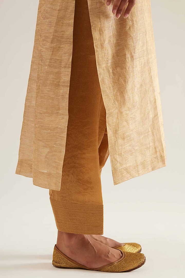 Gold Ombre Tissue Linen Kurta Set by Sihali Jageer at Pernia's Pop Up Shop