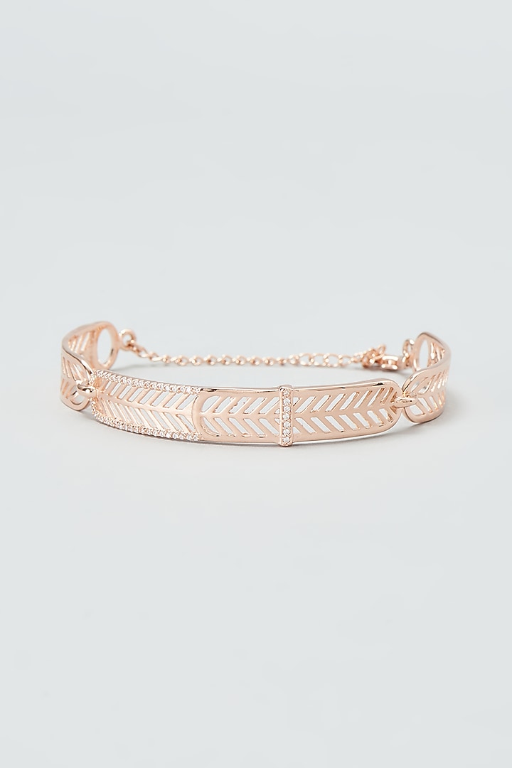 Rose Gold Finish Bracelet In Sterling Silver by Silberry