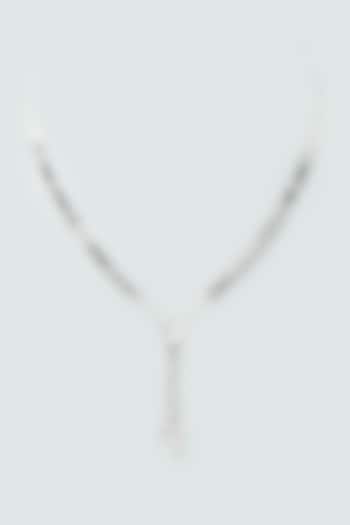 White Rhodium Finish Necklace In Sterling Silver by Silberry