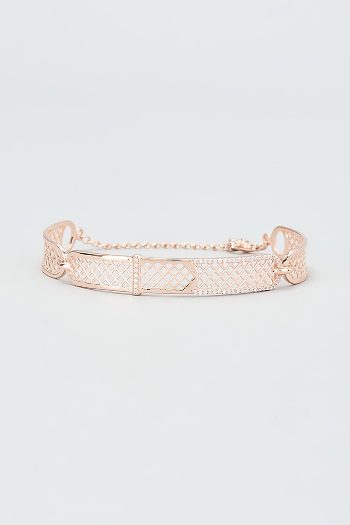 Rose Gold Finish Bracelet In Sterling Silver by Silberry