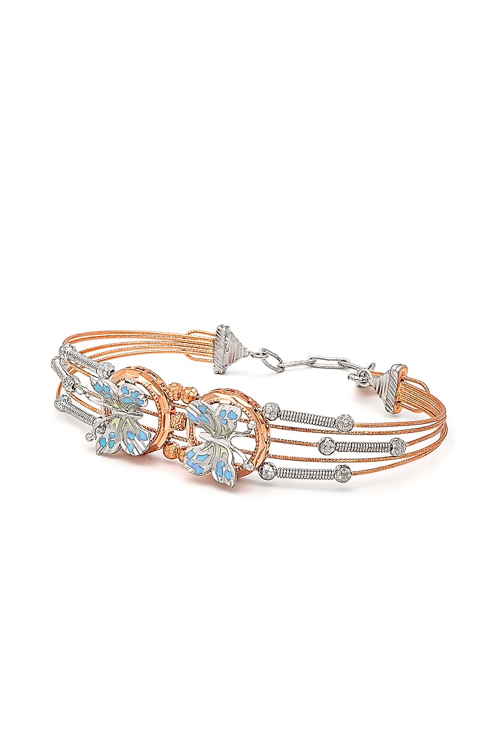 Rose Gold Finish Butterfly Bracelet In Sterling Silver by Silberry at Pernia's Pop Up Shop