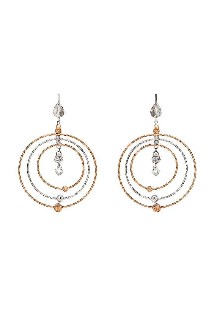 Rose Gold Finish Chandbali Earrings In Sterling Silver by Silberry at Pernia's Pop Up Shop