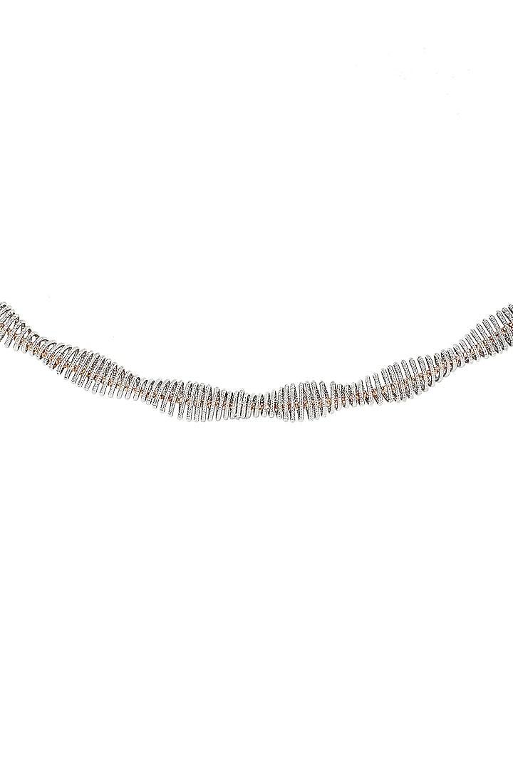 Two-Tone Finish Cubic Zirconia Necklace In Sterling Silver by Silberry at Pernia's Pop Up Shop