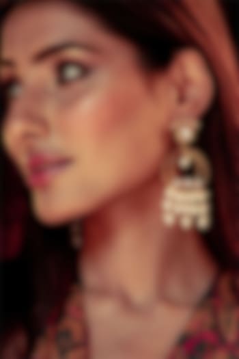 Gold Plated Pearls Dangler Earrings In Sterling Silver by Silver Ishq at Pernia's Pop Up Shop