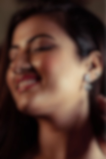 Rose Gold Finish Zircon Dangler Earrings In Sterling Silver by Silver Ishq at Pernia's Pop Up Shop