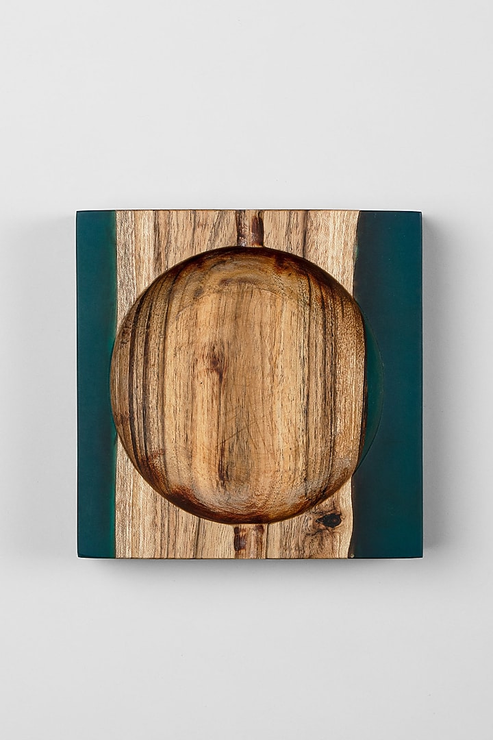 Translucent Aqua Wood-Epoxy Ash Small Tray by Silken at Pernia's Pop Up Shop