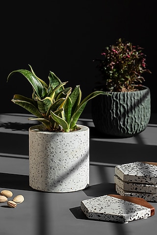 Black & White Terrazzo Pot by Silken