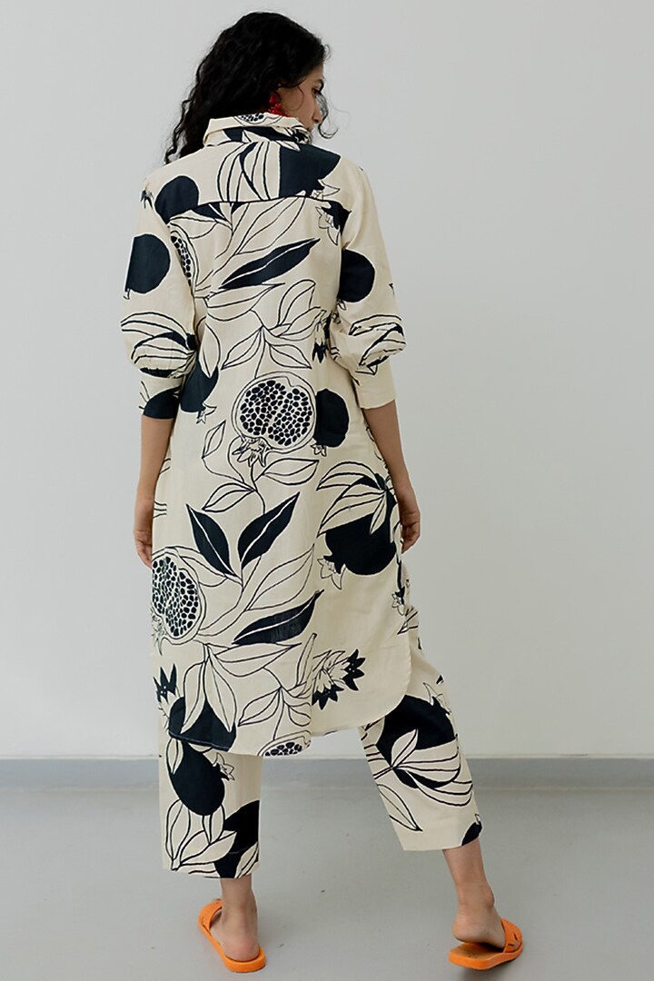 White Cotton Printed Tunic by Silai Studio at Pernia's Pop Up Shop