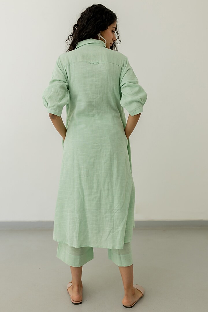 Green Matka Cotton A-Line Tunic by Silai Studio at Pernia's Pop Up Shop
