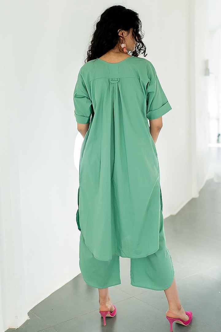 Green Poplin Tunic Set by Silai Studio at Pernia's Pop Up Shop