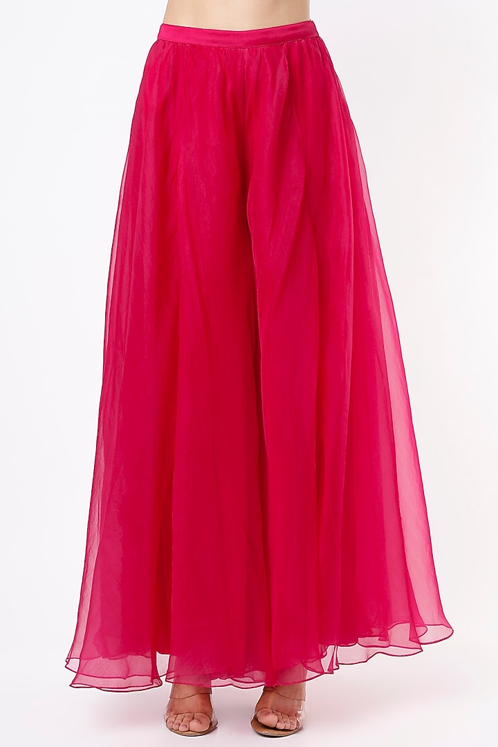 Fuchsia Organza Wedding Sharara Set by SIMRAT MARWAH at Pernia's Pop Up Shop