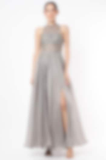 Grey Embellished Gown by SIMRAT MARWAH