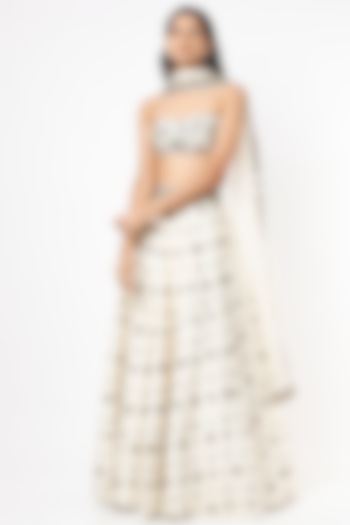 Ivory Hand Embroidered Wedding Lehenga Set by SIMRAT MARWAH at Pernia's Pop Up Shop