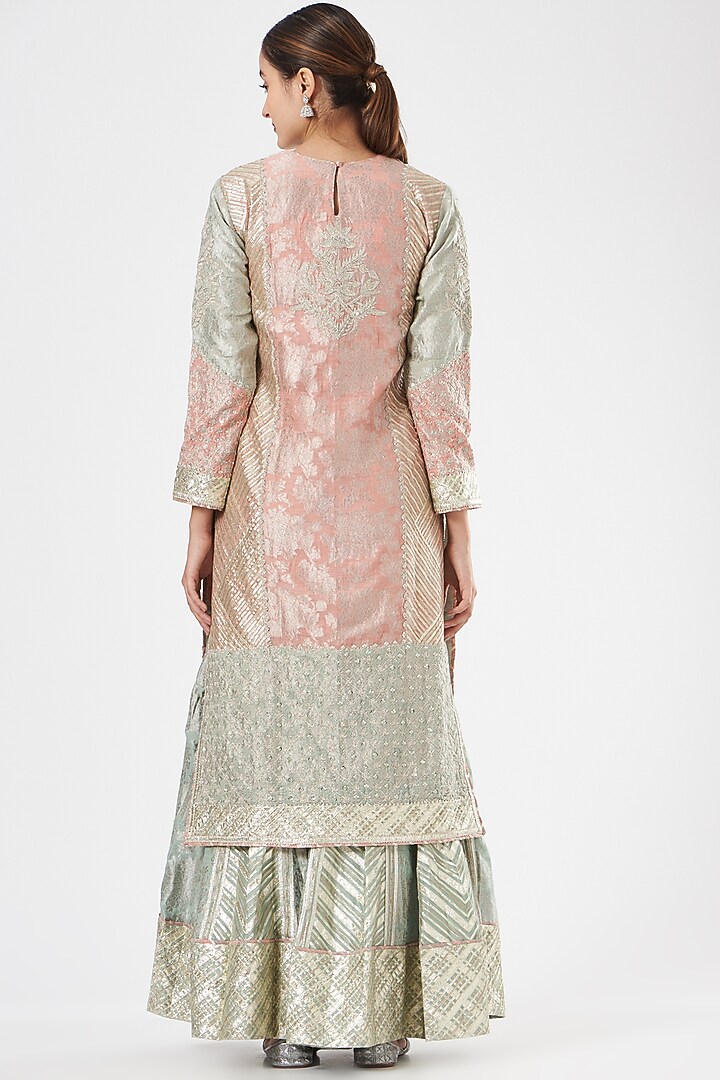 Grey Chanderi Silk Bridal Sharara Set by Simar Dugal at Pernia's Pop Up Shop