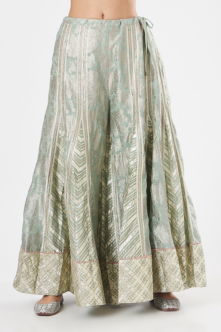 Grey Chanderi Silk Bridal Sharara Set by Simar Dugal at Pernia's Pop Up Shop
